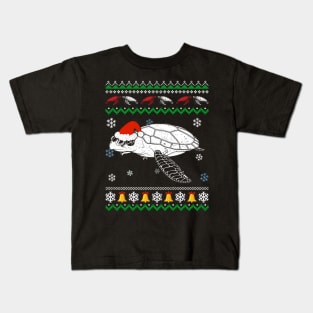 Sea Turtle Ugly Christmas Kids T-Shirt